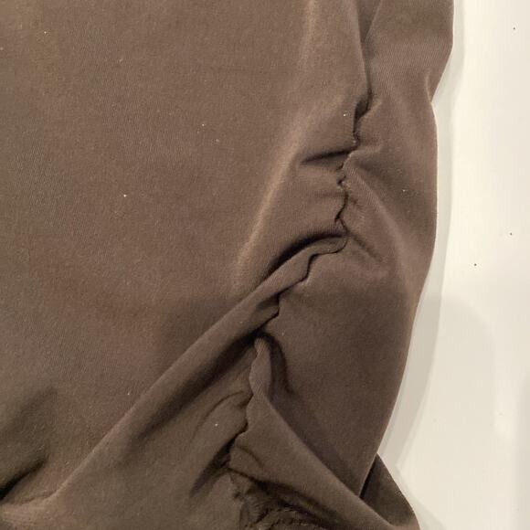 Chico’s Chocolate Brown Elastic Waist Ruched Ankle Ankle Pants Stretch EUC Sz 16 - Picture 10 of 12